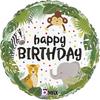 Foil Balloon Happy Birthday Jungle Safari Round 46Cm