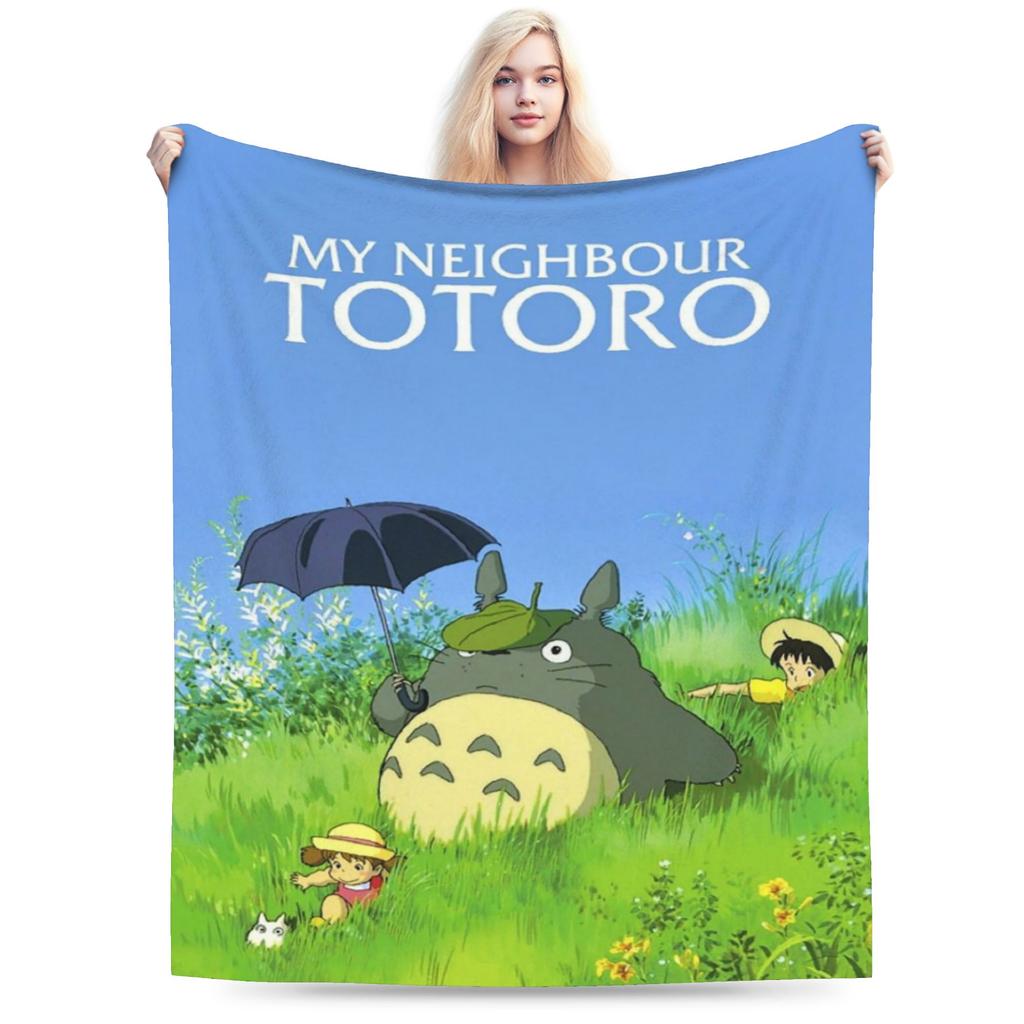 T-Totoroes Decke Ultra-Weiches Fleece Neuheit Geschenk Cartoon Grau Totoro Überwurfdecken Bettwäsche Überwürfe