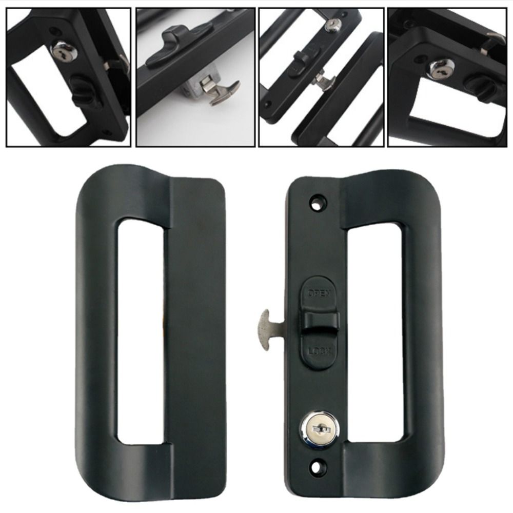 Aluminum Alloy Sliding Door Lock Double Sided Hook Lock Sliding Mechanism Door Handle  Balcony Door