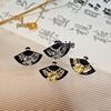 Silver Needle Retro Chinese Fan-Shaped Flower Earrings: Ancient Style Hanfu Cheongsam Accessories