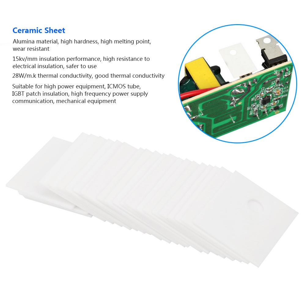 100PCS  TO247 Alumina Ceramic Insulating Sheet MOS Transistor IGBT Cooling Pad 17 x 22 x 1mm