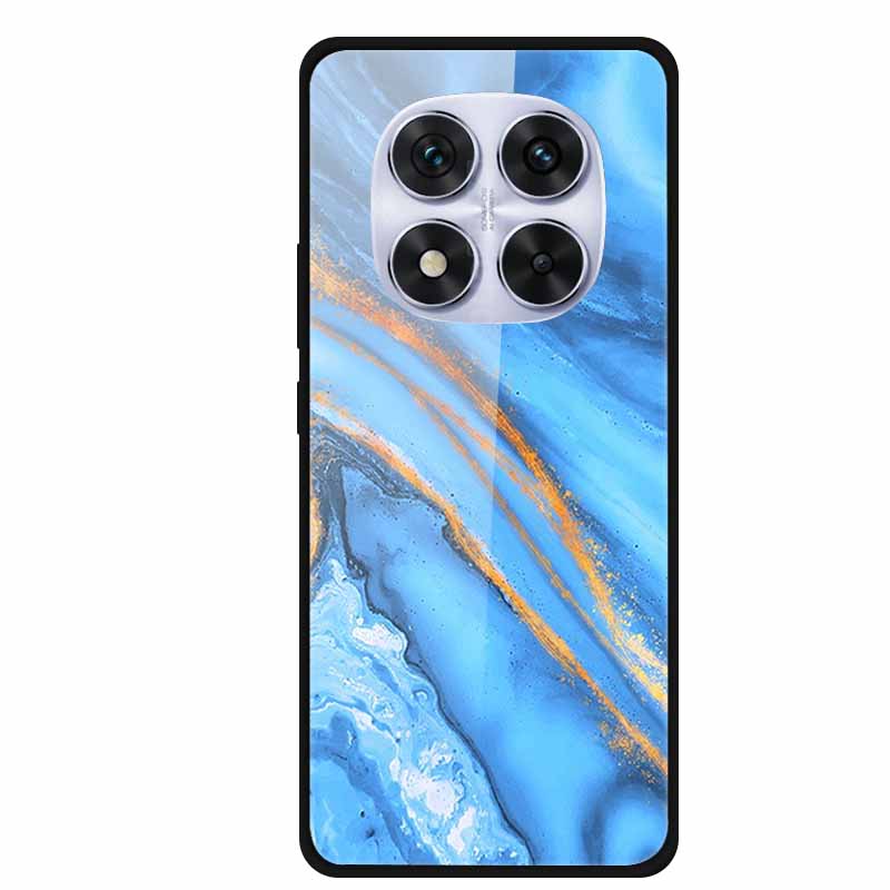 Tempered Glass Case For Xiaomi Redmi Note 14 Pro 5G Back Cover PC Hard Shockproof Cases Beer Marble Texture Cool Fashion Funda