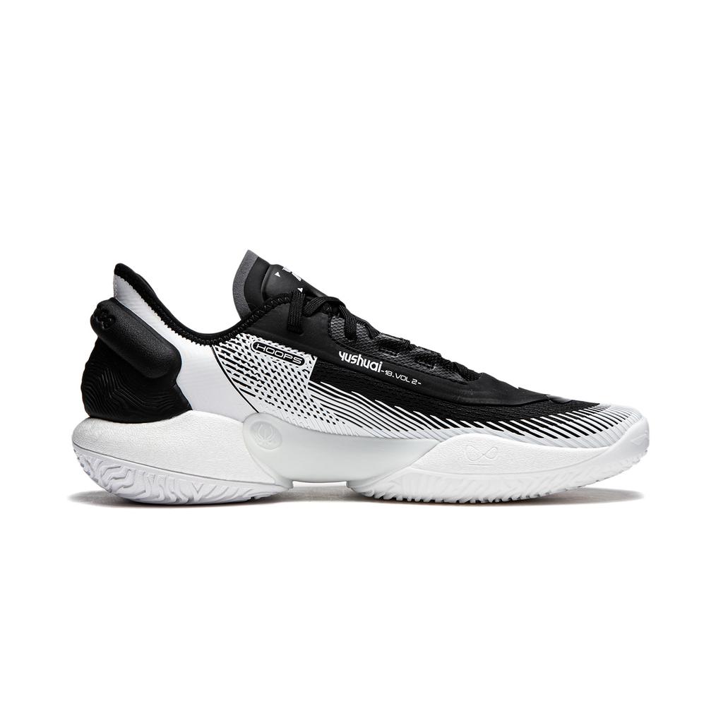 New LINING Yushuai 18 V2 Basketball Shoes Men's Low top Black White ABAU025-1