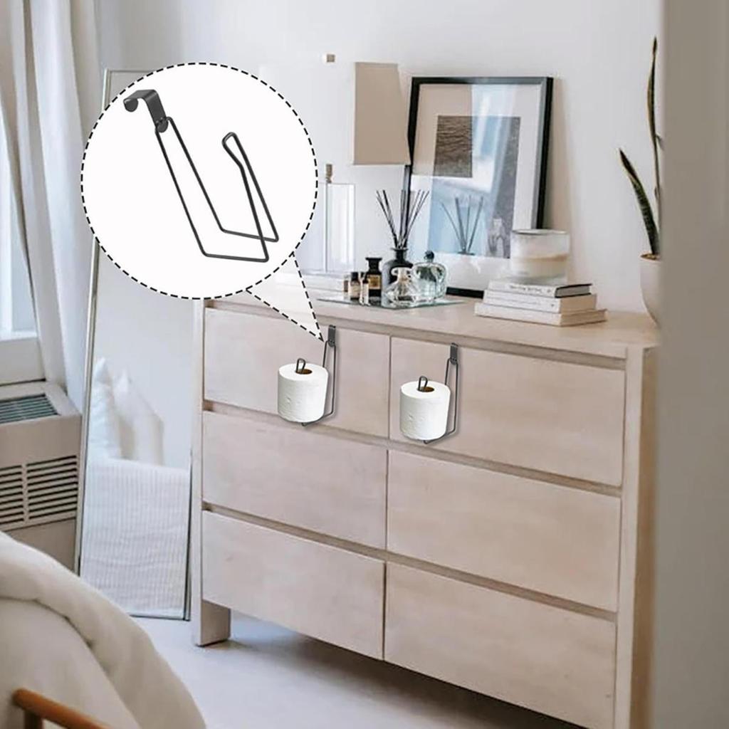 1Pc Iron Toilet Roll Paper Holder Organizer Wall Mount Storage Stand Kitchen Bathroom No Drill Tissue Towel Dispenser