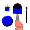 Rod Drill Brush Set: Tile & Glass Cleaner for Kitchen, Bathroom, Car Wheels - Includes Blue Ball & Flat Brushes