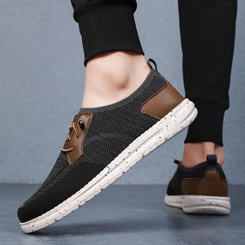Fashion Super Lightweight Leather Casual Shoes Men Comfortable Loafers Non-Slip Sneakers Fashion Oxfords Boat Shoes Big Size Men's Shoes