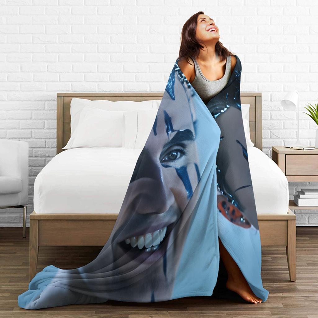 Funny Charlie Kirk With His Face Painted Blankets Girls Flannel Throw Blanket For Chair Sofa Bed Comfortable Quality Bedspread