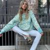 Aproms Elegant Green Tie Dye Knitted Sweater and Pullovers Women Winter Long Sleeve Warm Ribbed Jumper Female Slim Top