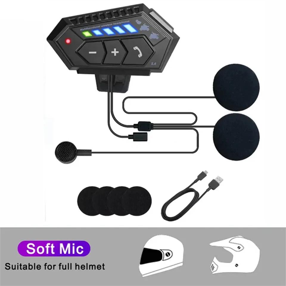Bluetooth 5.4 Helmet Headset Motorcycle Waterproof Earphone MP3 Music Player Speaker Wireless Hands-free Call Phone Kit for Moto