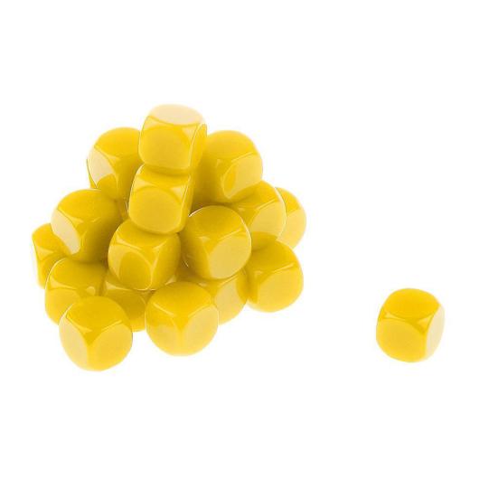 20Pcs 16mm Opaque Blank D6 Six Sided Dice Toy Teaching Resources Party Supplies