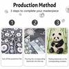Frameless DIY Pearl Bead Painting Kit Panda Pattern Creative Relaxing Craft Canvas Home Decor Adult Gift