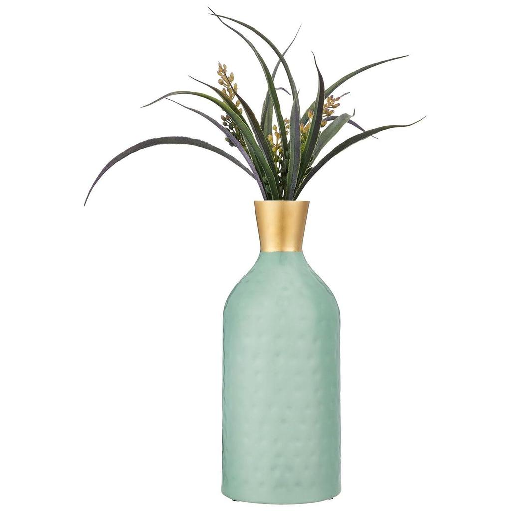 Flower Vase with Rust-Resistant Coating | Stylish and Easy-to-Clean Finish | Compact Design for Modern Décor | Bottle Vase - Aqua