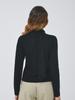 DOYOUKNOWMC Asymmetrical Ribbon Collar Black T-Shirt