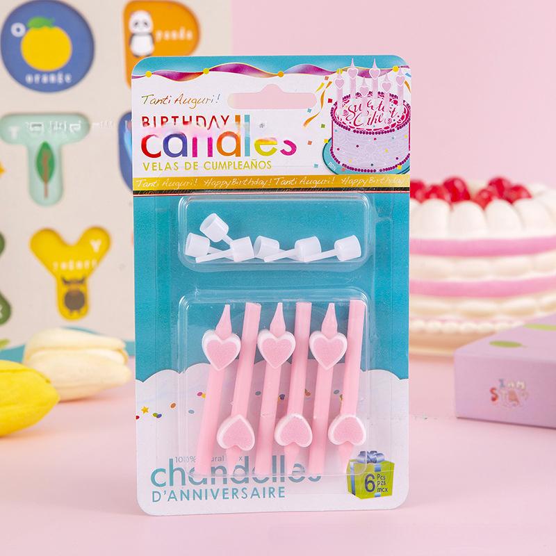 Creative pink love cake birthday candle baking cake decorative candle children's festival 2026 love