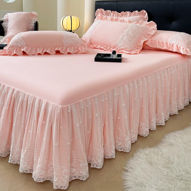 Lace Princess Floor-Length Bed Sheet with Ruffled Hem