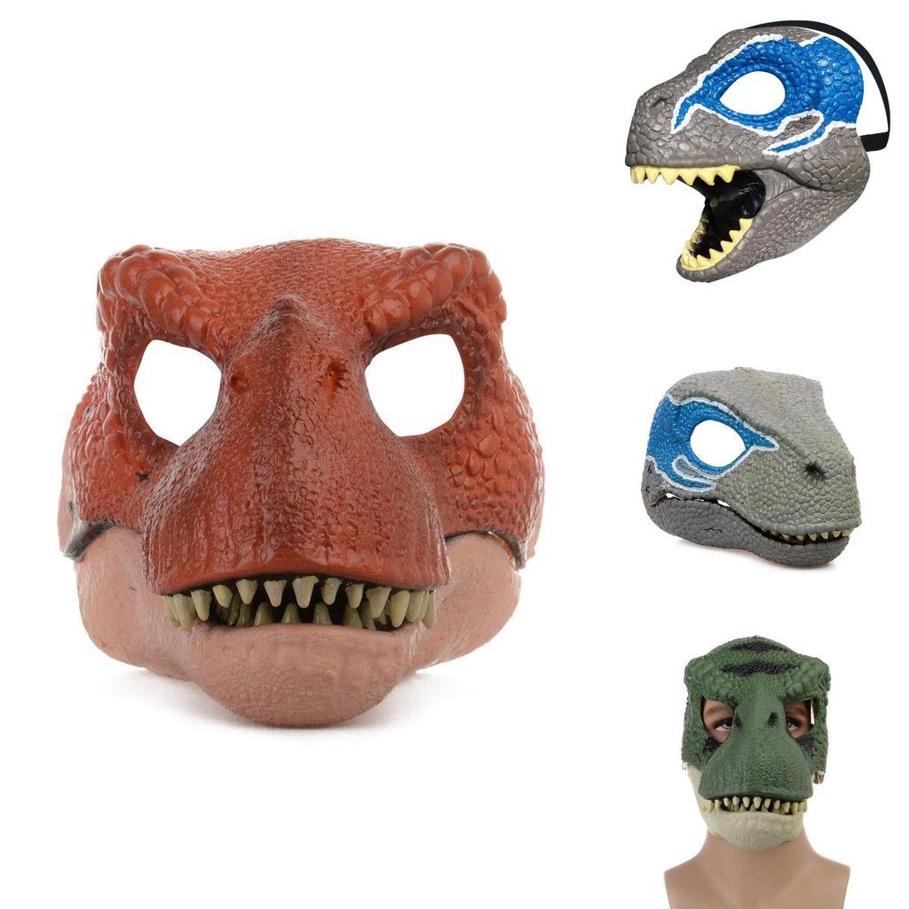 Halloween Christmas Dinosaur Mask Realistic Skin Texture Moving Mouth