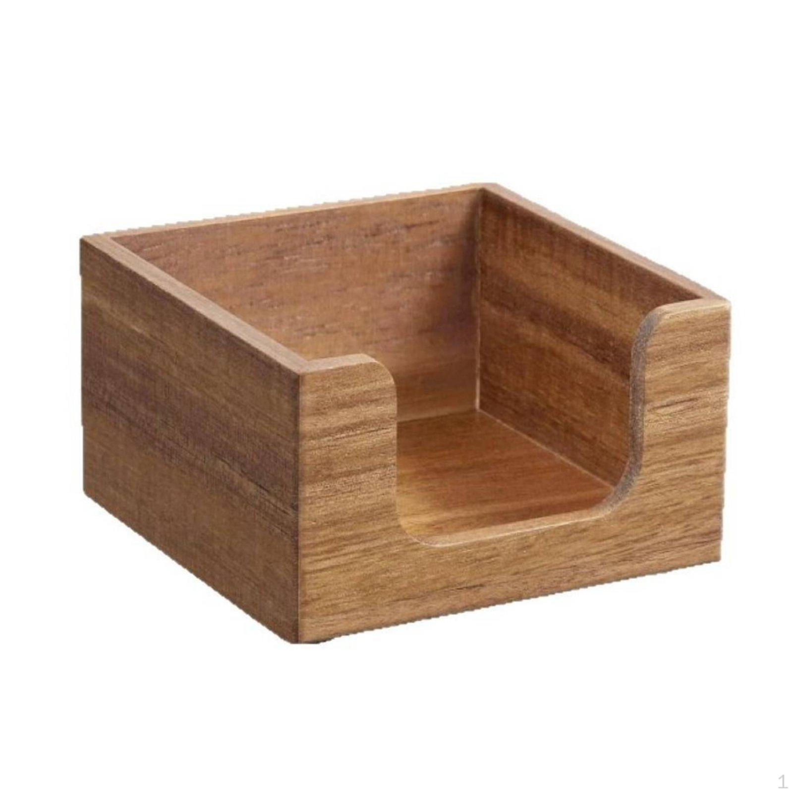 Wooden Napkin Holder Multipurpose Business Card Box Wood Desktop Storage for
