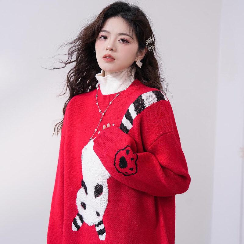 IMAGINEX Women's Cartoon Long-Sleeve Jacquard Sweater