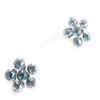 Les Trésors De Lily [J9586] - Blue 'Flora' Silver Earrings
