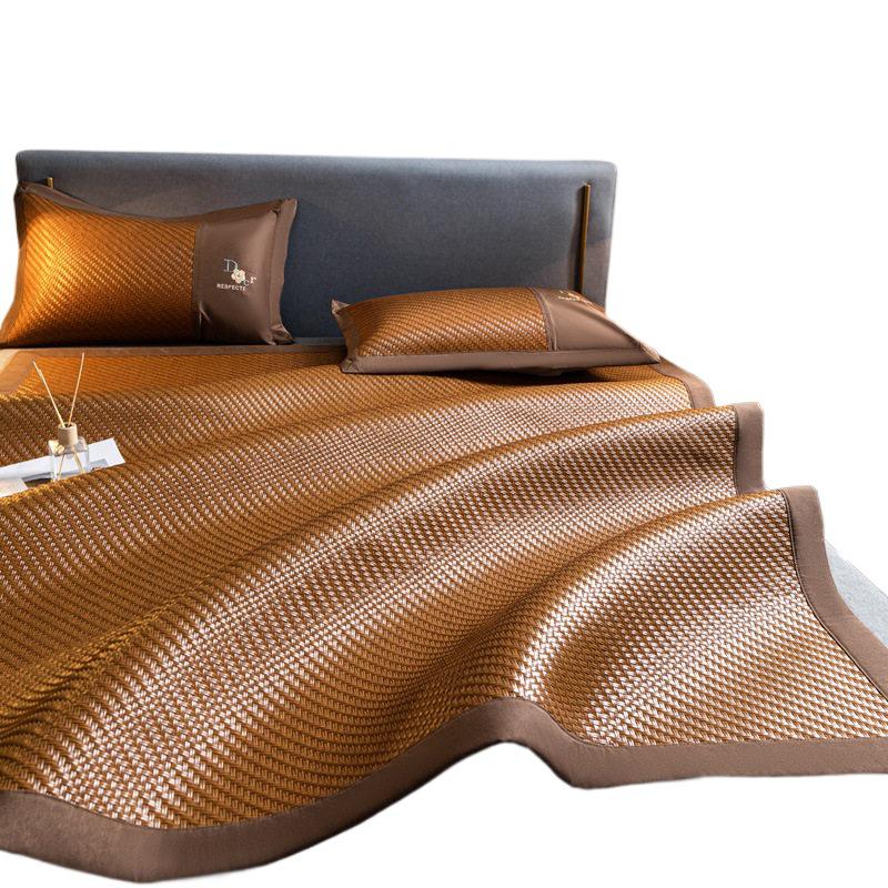 Customizable 2026 High-End Thickened Rattan Air Conditioning Mat - Foldable Ice Silk Cool Summer Mat
