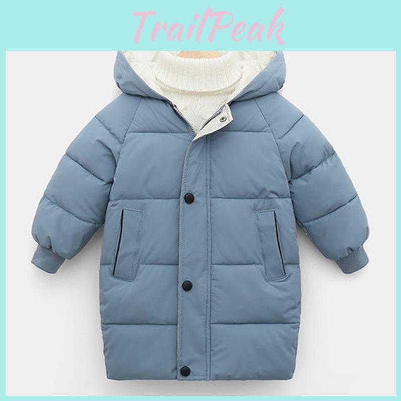 Coats Boys Jackets Baby Kids Fashion Warm Girls Hooded Snowsuit For 310y Teen Children Thick Long Outerwear Kids Winter Clothes