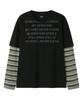 OPENYARD(OY) Never Sleep Stripe Layered L/S Tee - Black