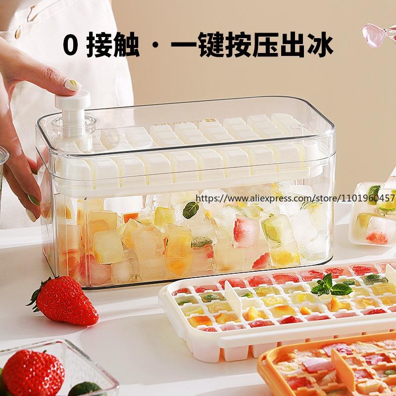 Food-Grade Press Ice Cube Tray Large-Capacity Home Mold Storage Box Easy-Release Making Tool Mini Gadget