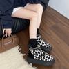 Snow boots women's new winter casual good match thick-soled heightening bread shoes soft leather velvet thickened snow cotton
