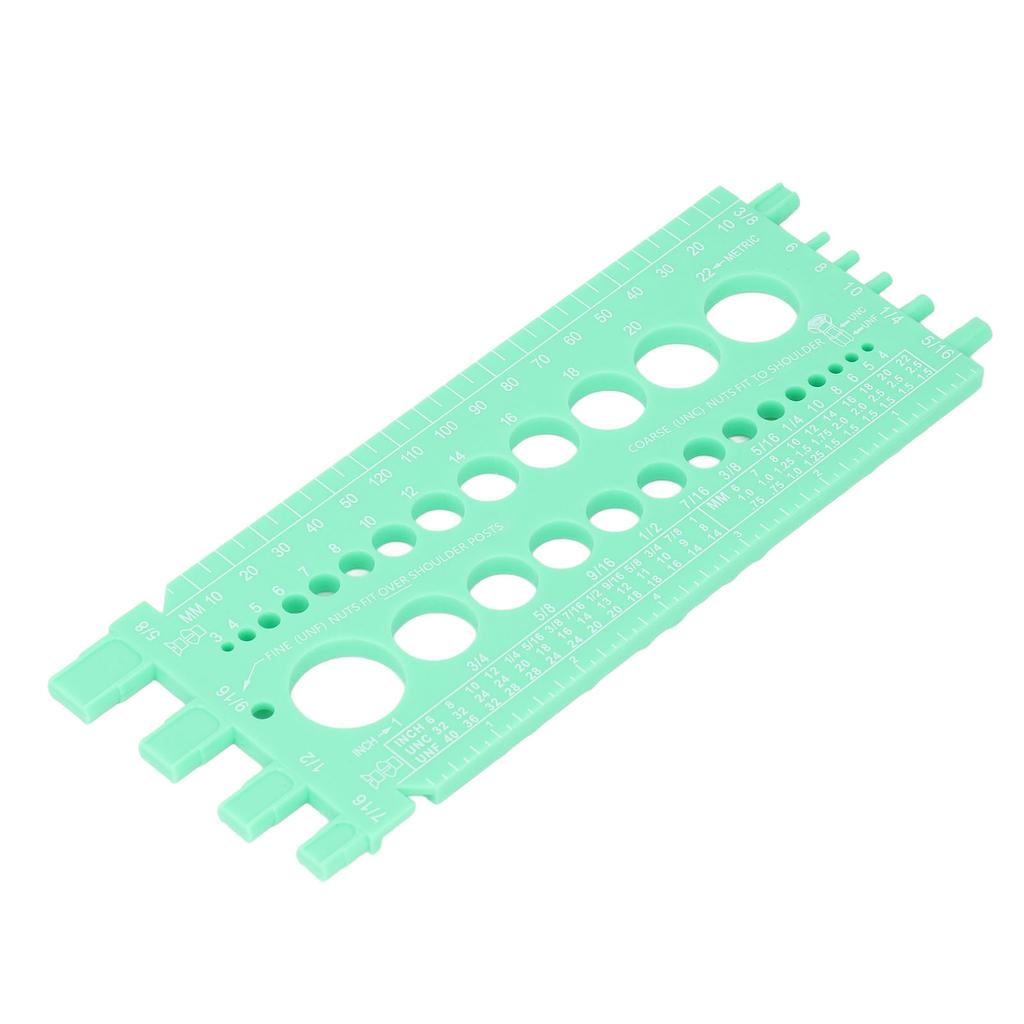Bolt Measuring Tool Plastic Integrated Portable Inch and Millimeter Scale Nut Bolt Thread Gauge