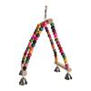 Wooden Beads Bird Swing Toy Colorful Half Circle Bird Swing Perch Cage Toys for Parrots