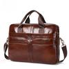 Brand Men's Handbag 100% Leather Briefcase  Large Capacity 14 Inch Laptop Bag Casual Shoulder Crossbody Bag Messenger Bag