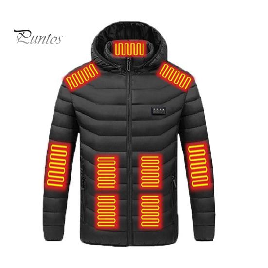 

Утепленное хлопковое пальто с капюшоном, длинным рукавом, застежкой-молнией, куртка с 19 зонами защиты от горячих точек, ручная стирка, питание от USB, верхняя одежда XXXXL чёрный