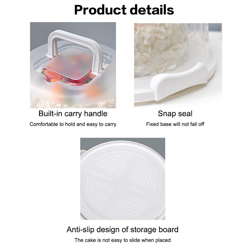 Plastic Round Cake Box Carrier Handle Pastry Storage Holder Dessert Container Cover Case Cake Accessories Food Storage Box