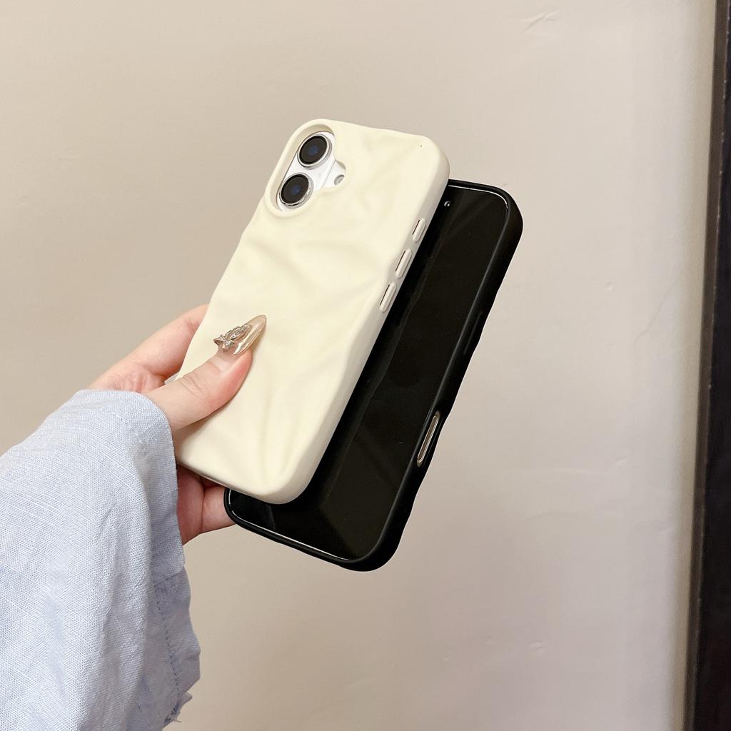 3D Wrinkled Water Ripples Pattern Soft Frosted TPU Shockproof Mobile Phone Case for iPhone 11 12 13 14 15 16 Pro Max