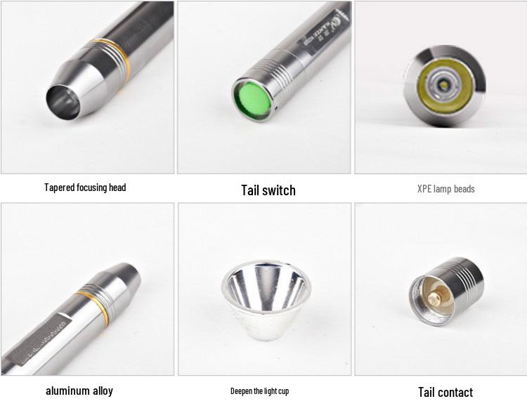 Rechargeable Aluminum Alloy Jadeite Identification Flashlight