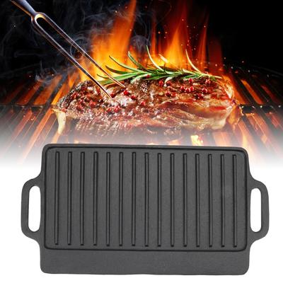 Grill Griddle Household Cast Iron Teppanyaki Plate Thickened Rectangular Double Sided Barbecue Grill For Slow Cooking Steak