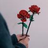 Ramo de flores rosas, bloques de construcción, Kit romántico de ciudad, regalos del Día del maestro de San Valentín, juguetes de bloques de montaje para niñas y niños