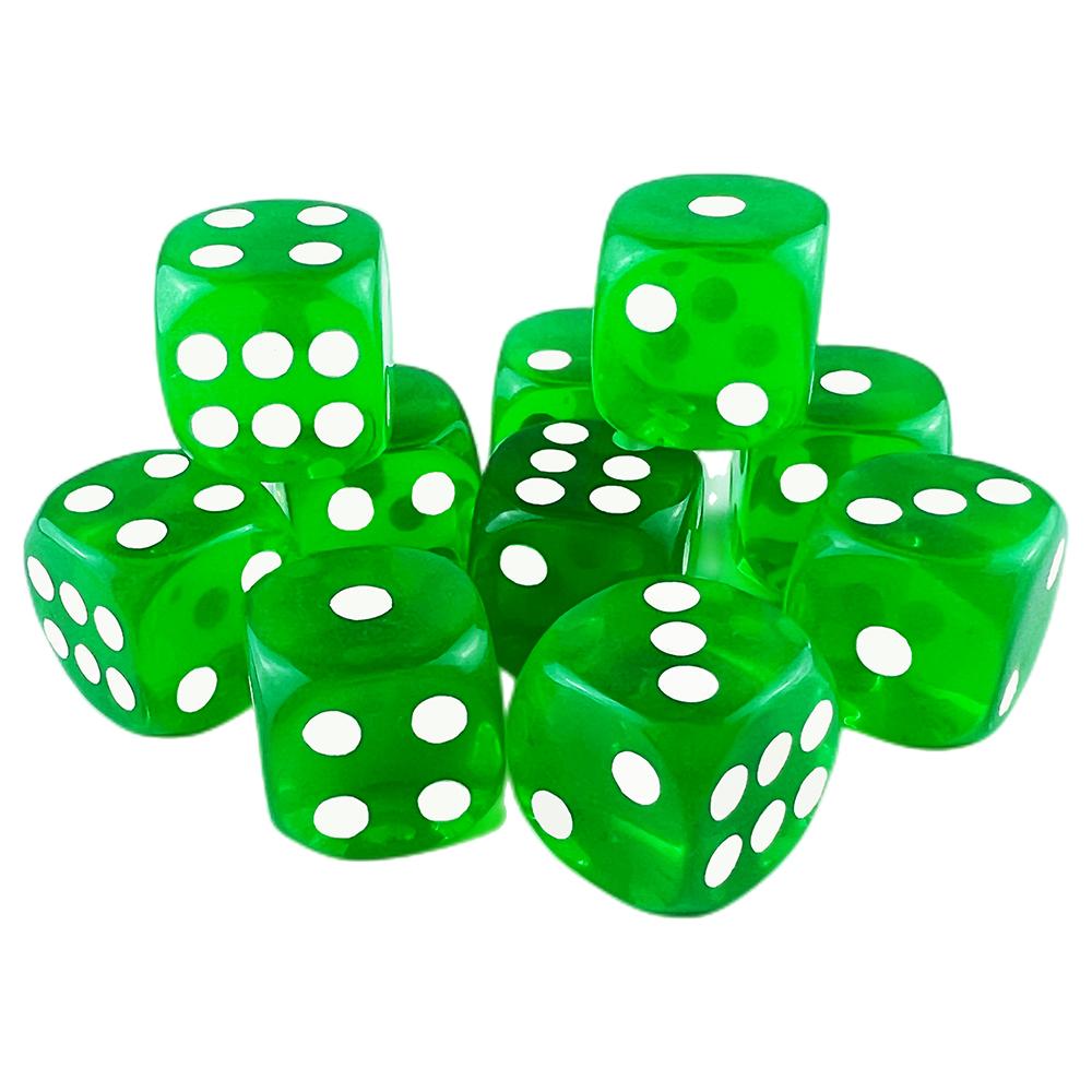 Candy Color Dice 10pcs 6 Sided Translucent Dice Acrylic Game Dice Set