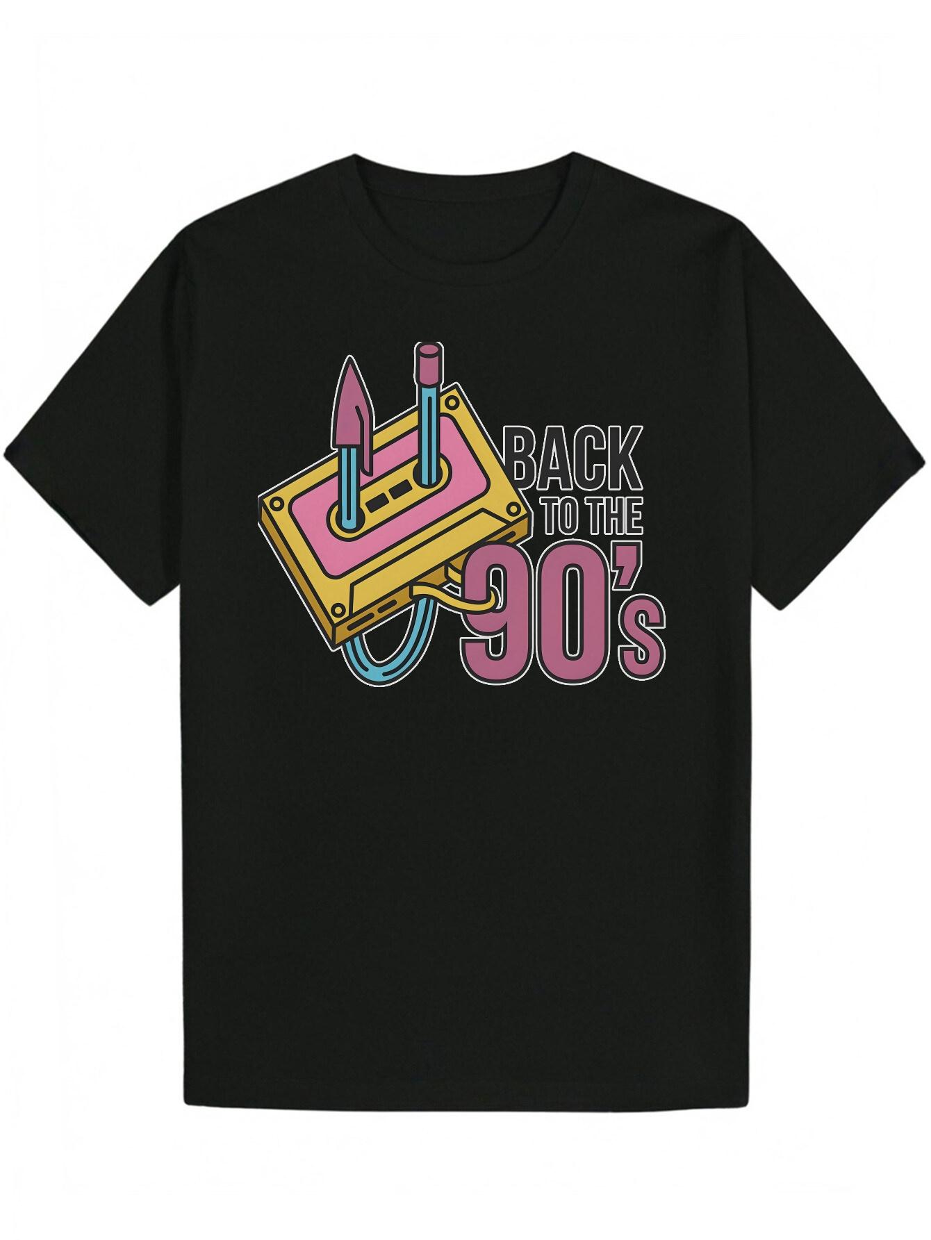 Retro 90s Graphic T-shirt - Casual Crew Neck S