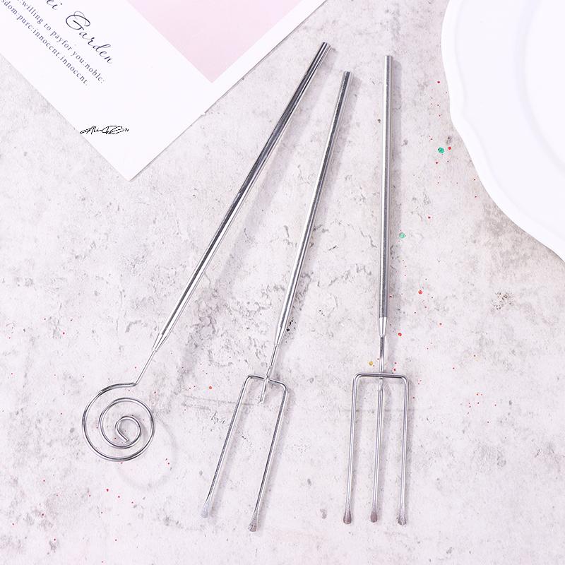 Edelstahl Langes Handteil Süßigkeiten-Dippgabel Unregelmäßige Form Schokoladenfondue Kulinarisches Dekorationswerkzeug für Käsekuchen