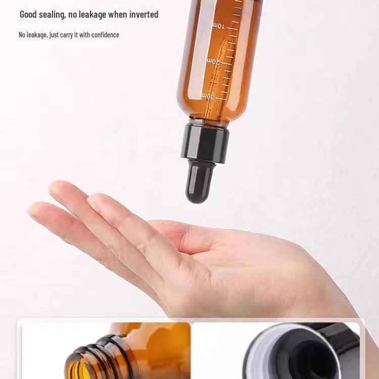 Braunes Tropfflaschen-Set für ätherische Öle – 10 ml und 30 ml mit Skala