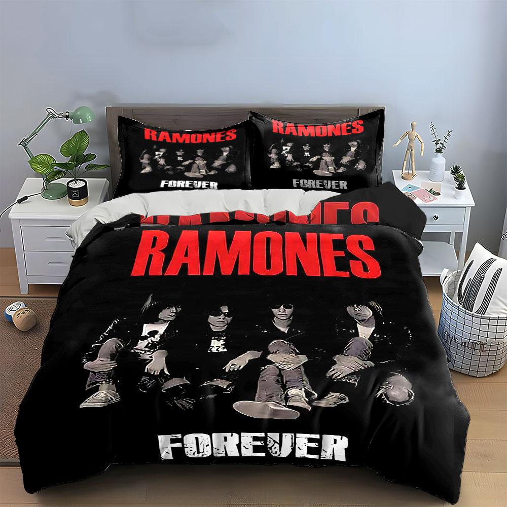 Ramones Band Graphic Print Bedding Duvet Cover Set Duvet Cover Pillowcases (1*Duvet Cover 2*Pillowcases, without duvet insert)