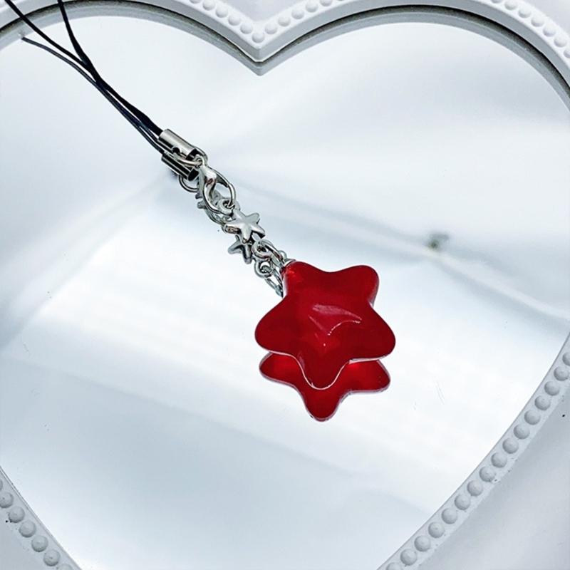 Jelly Star Pendant Keychain Detachable Phone Lanyard for Fashion Individuals
