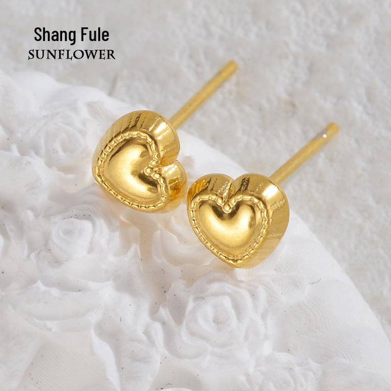 

Минималистичные серьги-пусеты в виде сердца из нержавеющей стали - Элегантный и современный дизайн