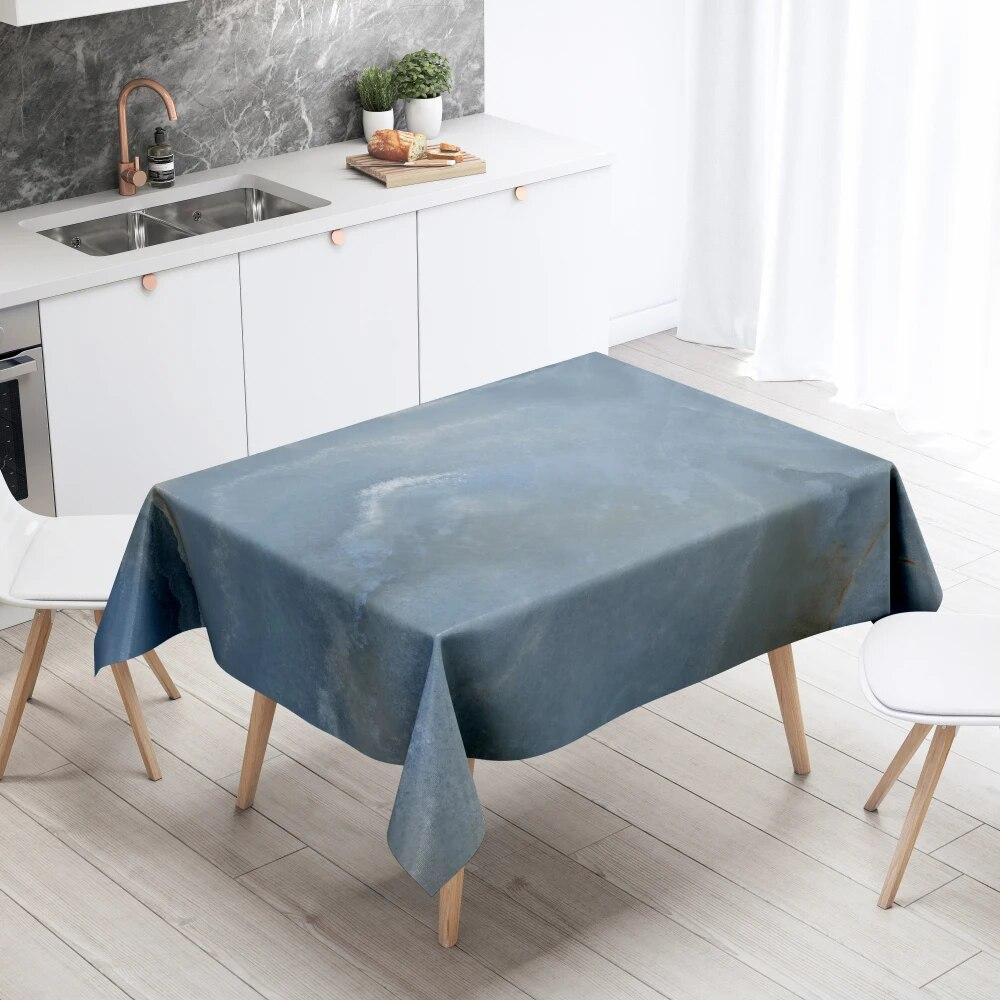 Marble Pattern Table Cloth Home Decor Stain Resistant Waterproof Decoration Rectangular Kitchen Fireplace Countertop