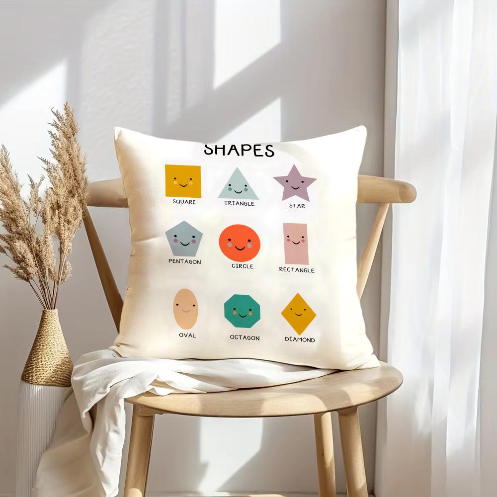 English Education Cushion Cover Soft Plush Throw Pillow Cover | Double-Sided Decorative Cushion Case | Sofa Bedroom Home Decor
