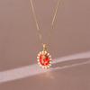 Xiulu Oval Rose Necklace Women'S Retro Trend Personality Versatile Small Pearl Pendant Jewelry