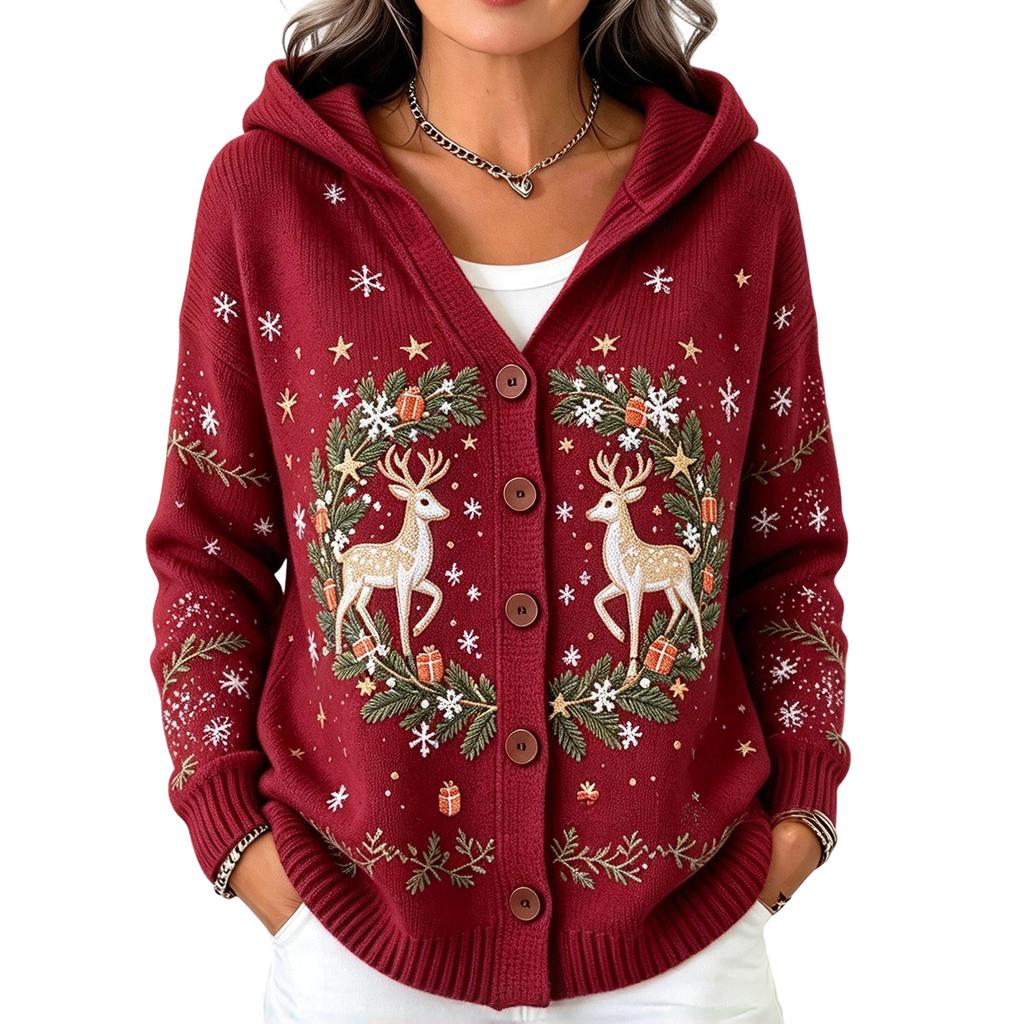 Women's Cable Knit Cardigan Sweater Mid-Length Comfortable Outerwear