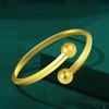 Vintage Copper Beautiful Gold Plated Bead Ring For Women Adjustable Fashion Statement Piece