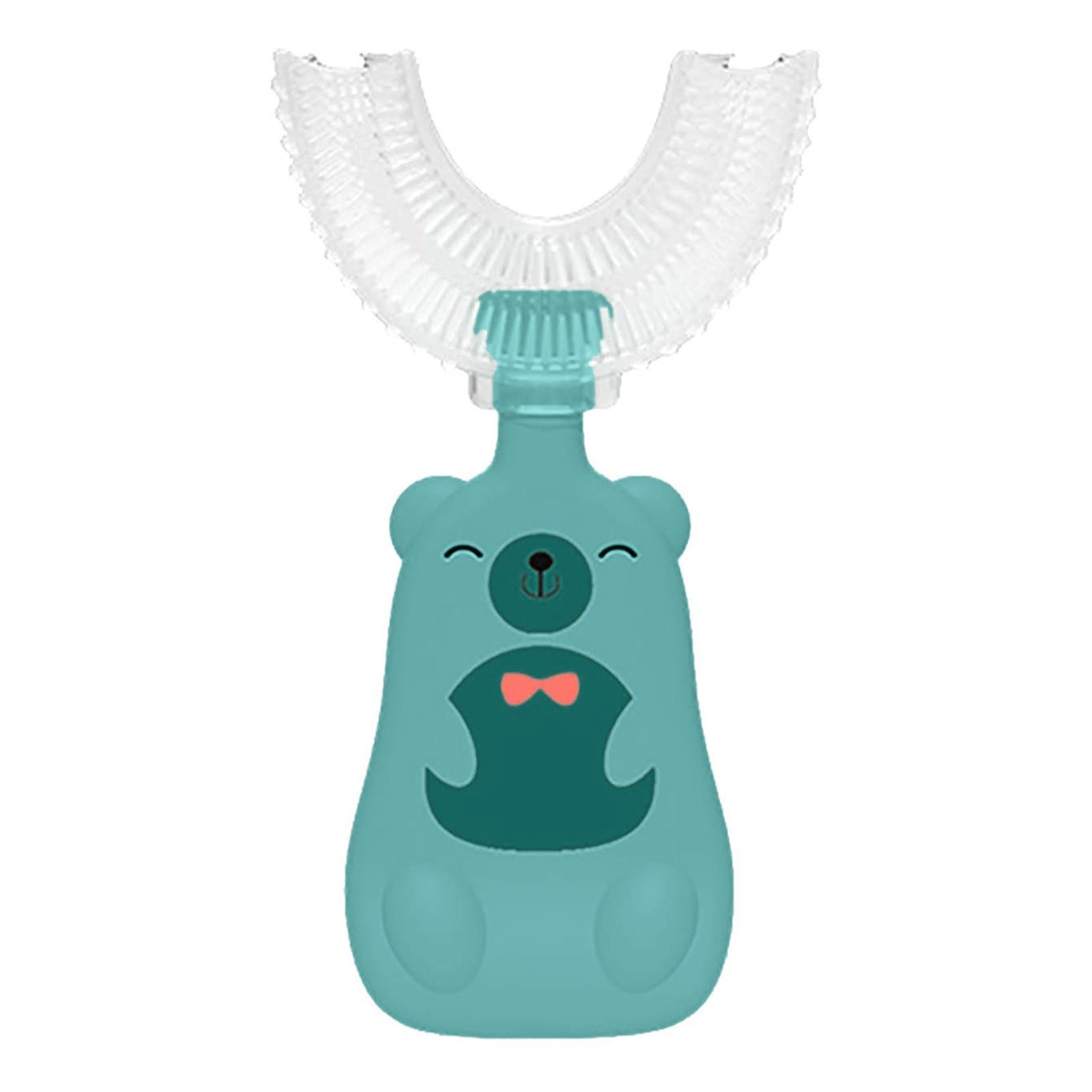 Детская U-образная зубная щетка для детей от 2 до 6 лет, детская U-образная зубная щетка с силиконовой насадкой